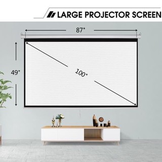 จอโปรเจคเตอร์ ขนาดใหญ่ 100 นิ้ว ม้วนเก็บอัตโนมัติ Slow Return Projector Screen 100 4K