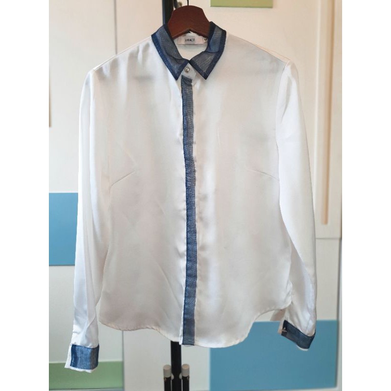 XACT เสื้อเชิ้ตปกคอเสื้อสุดชิคแบบเรียบๆดูหรูห​รา ของแท้ 💯 %