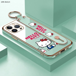 Realme C21 C21Y C25Y C25 C25S C12 C35 C20 C20A C15 C11 C1 C3 2021 เคสเรียวมี สำหรับ Wrist Strap Electroplating TPU Case Cute Cat เคส เคสโทรศัพท์ เคสมือถือ