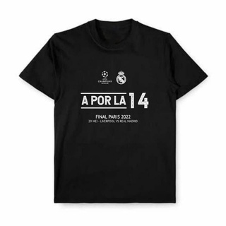 เสื้อยืด พิมพ์ลาย Real Madrid Final liga Champions 2022 Final Champions Paris 2022 สําหรับผู้ชาย และผู้หญิง