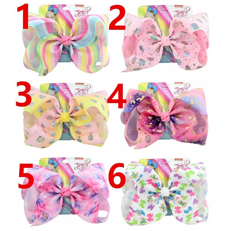 JOJO rainbow super large bow hairpin children hair Clip JOJO รุ้งใหญ่โบว์เด็กคิ้วผมเด็กคลิป