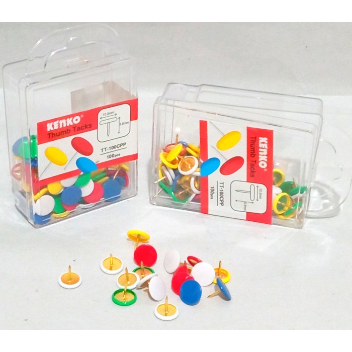 Thumb Tack Color Kenko TT-100CPP / ตะปูร่มสีสันสดใส - FUN STATIONERY