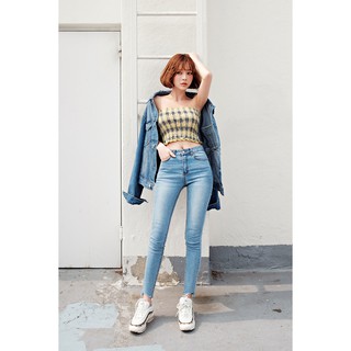 CHUU -5KG Hobbit JEANS vol.83 กางเกงยีนส์เกาหลี สกินนี ผ้ายืด เอวสูง ใส่แล้วดูผอม ขาวเรียว