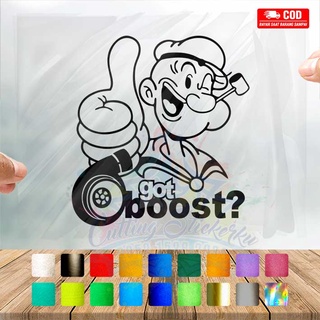 สติกเกอร์สะท้อนแสง ลายอนิเมะ Popeye Boost Variation Cool On Dashboard Fender Visor กันน้ํา สําหรับติดตกแต่งรถยนต์ แล็ปท็อป