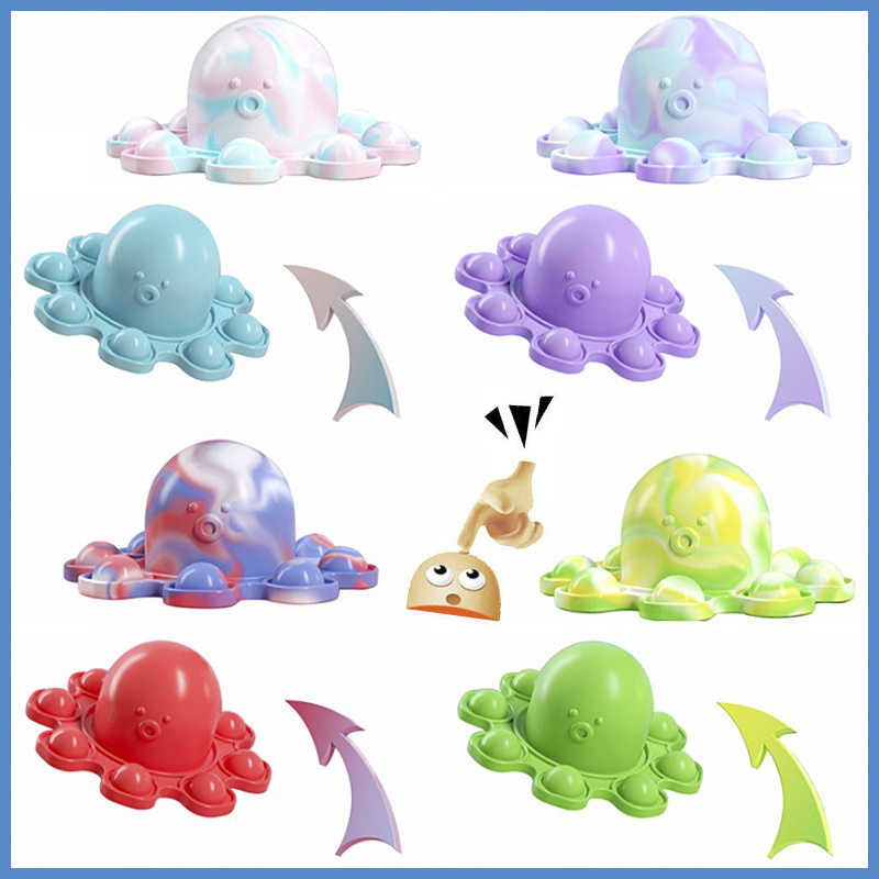ใหม่ของเล่น Fidget Sensory ซิลิโคนรูปทรงปลาหมึกสําหรับเล่นคลายเครียด
