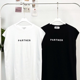 เสื้อยืดแขนกุด Oversize “PARTNER” by AnyWear ผ้าCotton100% ผ้านุ่ม ทรงเกาหลี ใส่สบาย