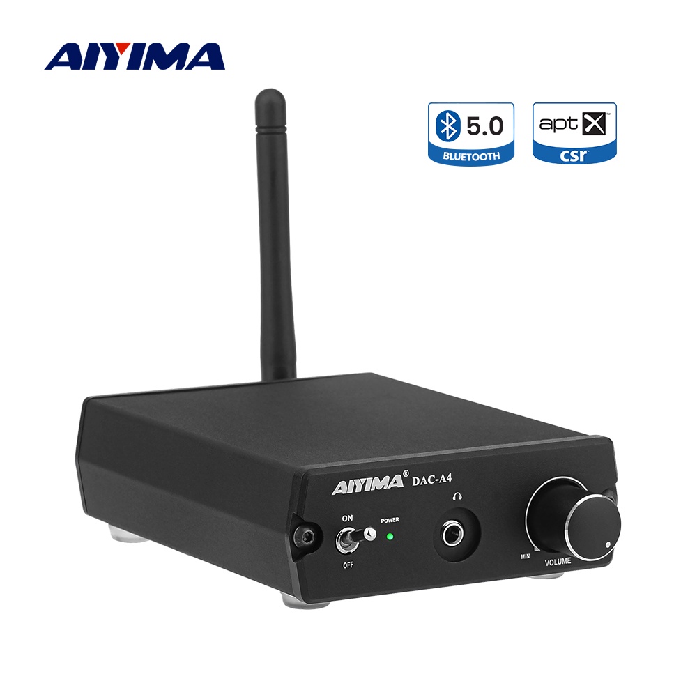 AIYIMA DAC-A4 ES9038 Decoder DAC CSR8675 Bluetooth APTX HD LDAC Stereo Headphone Amplifier USB Coaxial RCA AUX Output