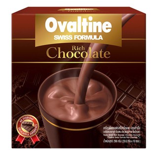 ﻿OVALTINE Swiss Rich Ready Mixed Malt Beverage Chocolate โอวัลติน สวิส ริช ช็อกโกแลต 29.6g. x10ซอง