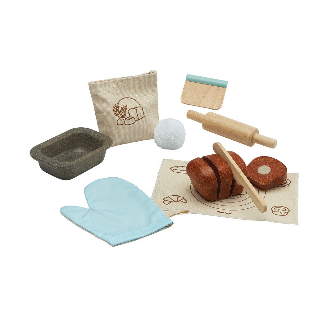 PlanToys ของเล่นไม้ 3625 Bread Loaf Set ชุดอบขนมปัง เสริมพัฒนาการ สำหรับเด็กอายุ 2 ปี ขึ้นไป