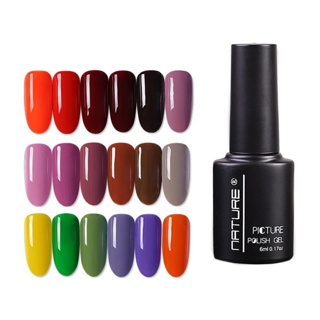 โค้ดV6NCUA5ลด50บ. ยาทาเล็บเจล Nature Picture 160สี UV/LED (สีN001-N055) สีทาเล็บเจล