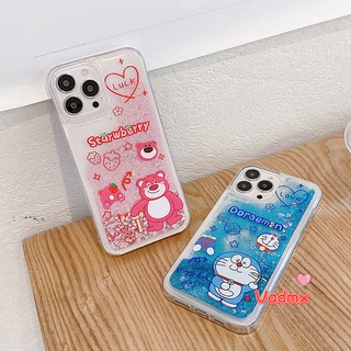 เคสโทรศัพท์มือถือ แบบนิ่ม ลายการ์ตูนโดราเอมอน มีทรายไหล สําหรับ Samsung Galaxy A9 A8 A8+ A6 A6+ Plus A7 2018 A5 A3 2017 2016