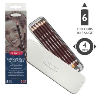 Derwent coloursoft skintones box of 6