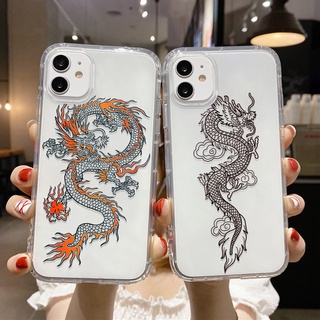 เคสโทรศัพท์ซิลิโคน TPU แบบนิ่ม ลายมังกร สําหรับ Samsung A52s 5G Galaxy A52 A53 A13 5G A12 A21s A32 A31 A50 A51 A70 A71 A72 A22 A33 A73 A01 A02 A03 A03s