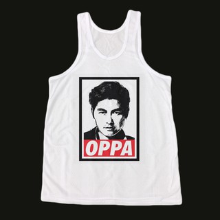 เสื้อกล้าม ผ้าตาข่าย เสื้อกล้ามรู เสื้อสกรีนลาย เสื้อแฟชั่น เสื้อแขนกุด เสื้อกล้ามกีฬา เสื้อฮิปฮอป OPPA Jung Woo Sung