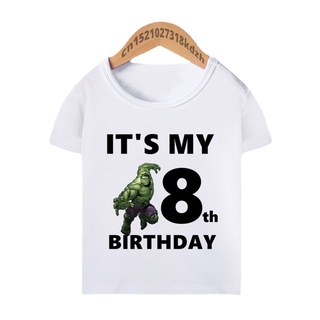 เสื้อยืด พิมพ์ลายการ์ตูน Super Hero Hulk Its My 3-10th Birthday น่ารัก สําหรับเด็กผู้ชาย 2022