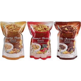 ไดมอนด์เกรนส์ กราโนล่า ฮาร์ทตี้ นัทตี้ Diamond Grains Granola Hearty Nutty หอมอร่อยจากธัญพืชหลากหลายเคี้ยวเพลิน