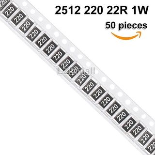 50 ชิ้น 22R 2512 ตัวต้านทาน Smd Chip 2512 220 5 % 1 W 22ohm 22r 50 ชิ้น