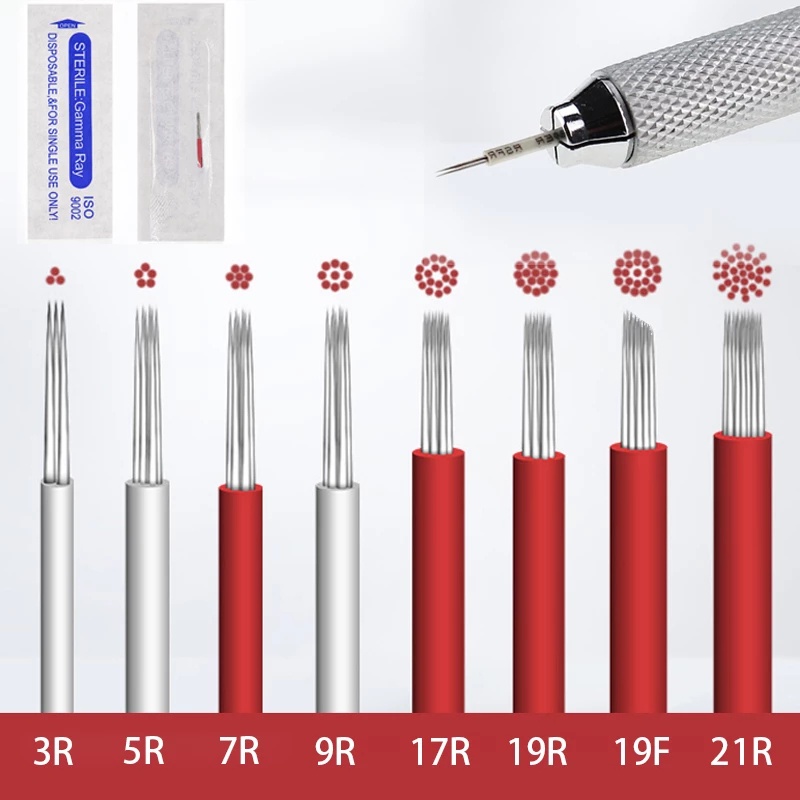 【Available】ปากกาสักคิ้วถาวร 3 5 7 9 17 19 21R 100 ชิ้น ชิ้น ทรงกลม หมอก คิ้ว ถาวร แต่งหน้า แรเงา คิ้ว สักคิ้ว และริมฝีปาก สําหรับปากกาแมนนวล – โปรปัง
