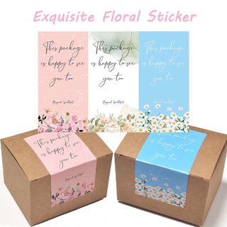 สติกเกอร์ซีล ลาย Thank You Sticker สวยหรู ลายดอกไม้ สําหรับตกแต่งแพกเกจของขวัญ 50 ชิ้น