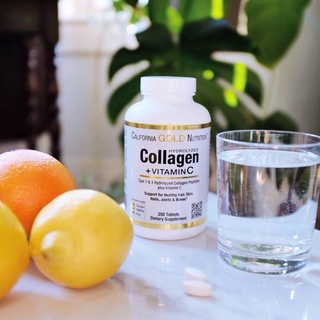 [ พร้อมส่ง ]🇺🇸Collagen Peptides + Vitamin C, Type 1 &amp; 3, 6,000 mg Per Serving, 250 Tablets