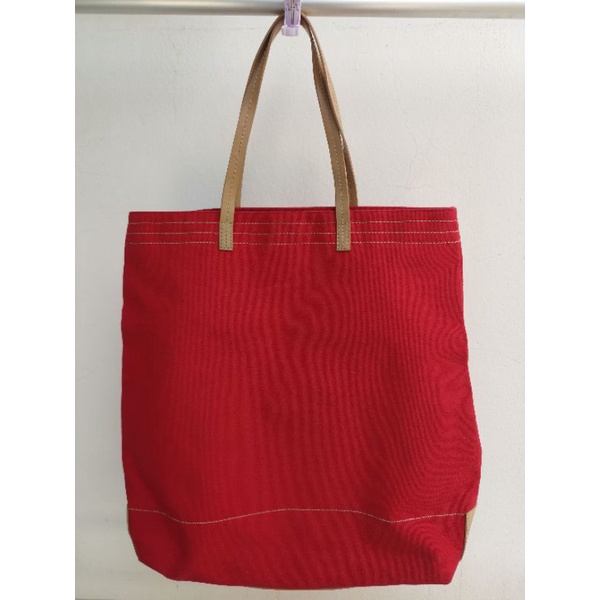 กระเป๋าผ้าแคนวาส สีแดง ESPRIT ใส่ของจุๆ  สะพาย มือสอง