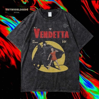 เสื้อยืด โอเวอร์ไซซ์ แขนสั้น คอกลม พิมพ์ลาย VENDETTA VINTAGEสามารถปรับแต่งได้