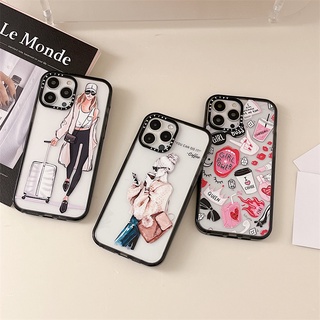 Casetify เคสโทรศัพท์มือถือ พลาสติก TPU อะคริลิค กันกระแทก ลายกระเป๋าเดินทาง มีลายด้านข้าง สําหรับ iPhone 14 Pro MAX 14 Plus 13 Pro MAX 12 Pro MAX 11