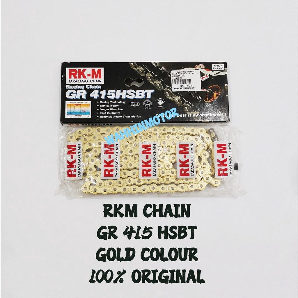 RKM RANTAI CHAIN GR 415 HSBT 120L / 122L / 132L GOLD LC135 Y15 Y16 RS150 RSX EX5 SRL LAGENDA RK