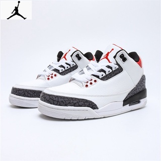 ของแท้ 100% N_ike Air Jordan 3 Retro OG AJ3 รองเท้าบาสเก็ตบอล สําหรับผู้ชาย และผู้หญิง