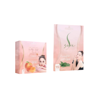 #ส่งฟรี เอสชัวร์+เพอร์พีชไฟเบอร์ (Per Peach Fiber + S sure) ลดน้ำหนัก อั้ม พัชราภา &เอ ศุภชัย หุ่นดีเพรียว พร้อมสุขภาพดี