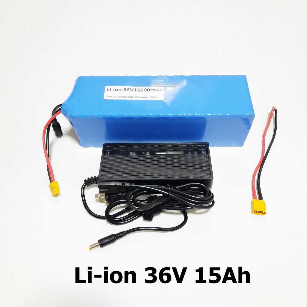 แบตเตอรี่ลิเธียม 36V  Li-lon 36V 8Ah 10Ah 15Ah (42V )พร้อมที่ชาร์จ สำหรับรถจักรยานไฟฟ้าขนาดมอเตอร์ 36V 250W 350W 450W