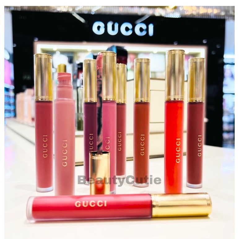 Gucci Lipstick liquid Matte 6.5 g. ลิปไม่ติดแมสก์ แบบจุ่มเนื้อแมท ผลิตปี 2024 ป้ายคิง แท้ จาก King Power