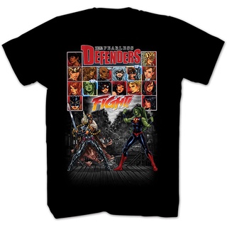 เสื้อยืดพิมพ์ลายเสื้อยืดเสื้อยืด พิมพ์ลาย Marvel Team-Ups Fearless Defenders สไตล์วินเทจ คลาสสิก สําหรับผู้ชาย และผู้หญิ