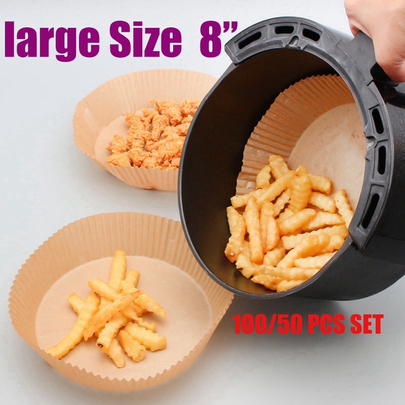 ถาดกระดาษอบ Non-Stick สําหรับหม้อทอดไร้น้ํามัน 8 นิ้ว กันน้ํามัน สําหรับหม้อทอดไร้น้ํามัน ไมโครเวฟ