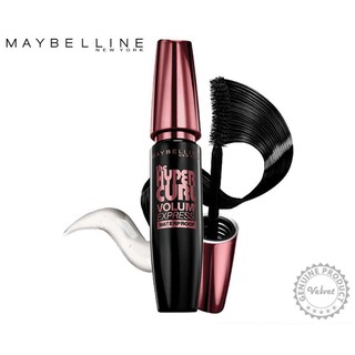 Maybelline newyork the hyper curl เมย์เบลลีน นิวยอร์ก วอลุ่ม เอ็กซ์เพรส ไฮเปอร์เคิร์ล กันน้ำ มาสคาร่า สีดำ (9.2มล.)