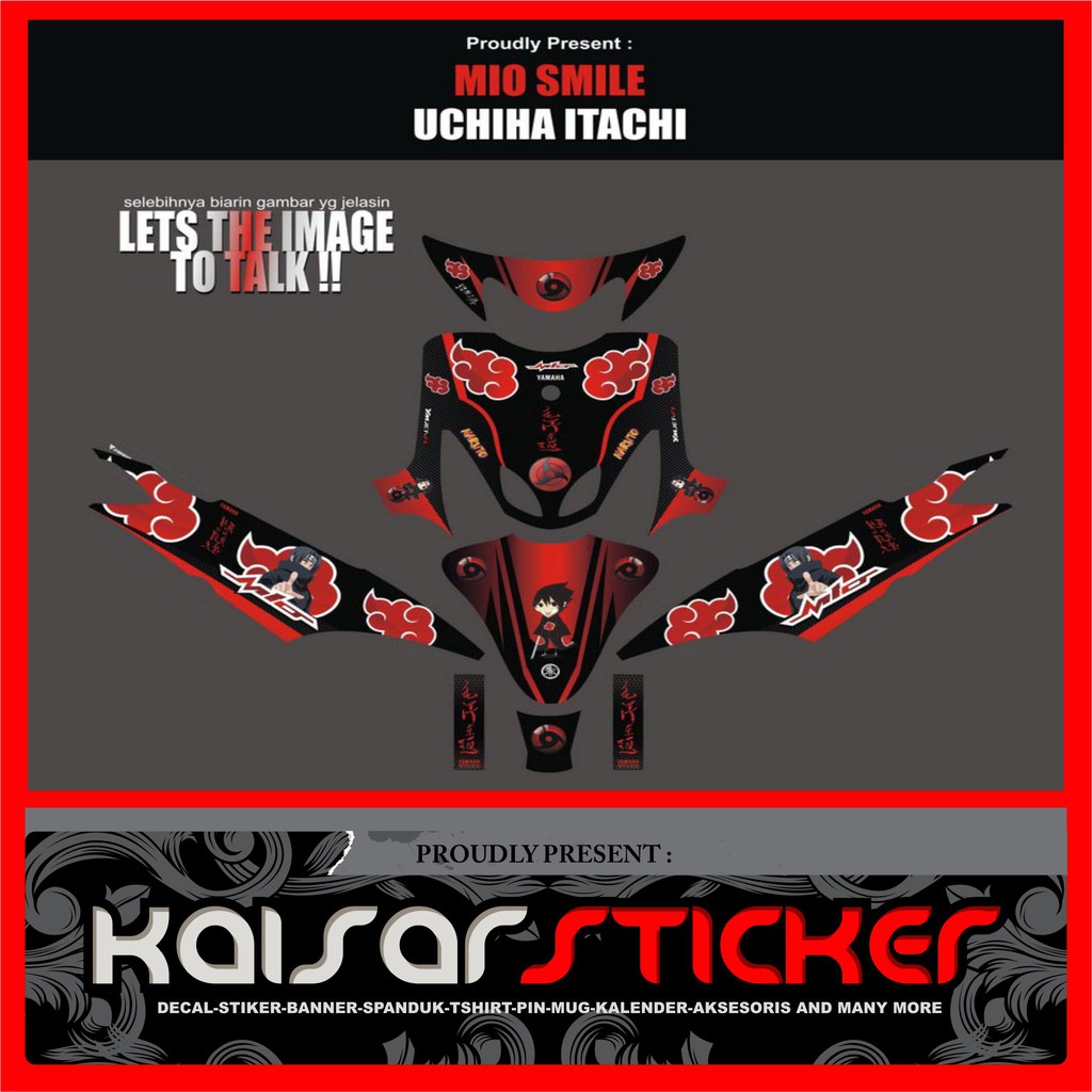สติ๊กเกอร์แถบมอเตอร์ไซค์ Mio Smile-Sporty Full Body Decal สติ๊กเกอร์ AKATSUKI