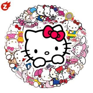 ✨สติกเกอร์ ลายการ์ตูน Hello Kitty กันน้ํา มี 50 ชิ้น ต่อชุด