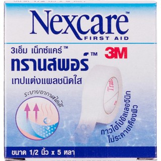 TRANSPORE กว้าง 1/2"X ยาว 5 หลา เทปปิดแผล 1  ม้วน