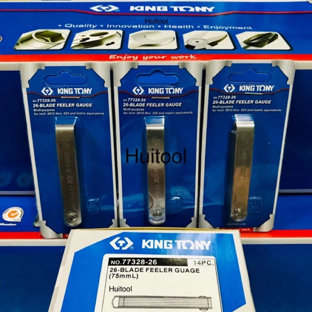 Kingtony feeler gauge ฟิลเลอร์เกจ ฟิลเลอเกจ ฟีลเลอร์ ฟิล ตัวตั้งวาล์ว ตั้งวาล์วไอดี ไอเสีย 26ใบ/ชุด มาใหม่ 03/69