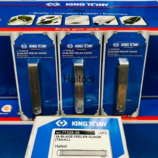 Kingtony feeler gauge ฟิลเลอร์เกจ ฟิลเลอเกจ ฟีลเลอร์ ฟิล ตัวตั้งวาล์ว ตั้งวาล์วไอดี ไอเสีย  26ใบ/ชุด