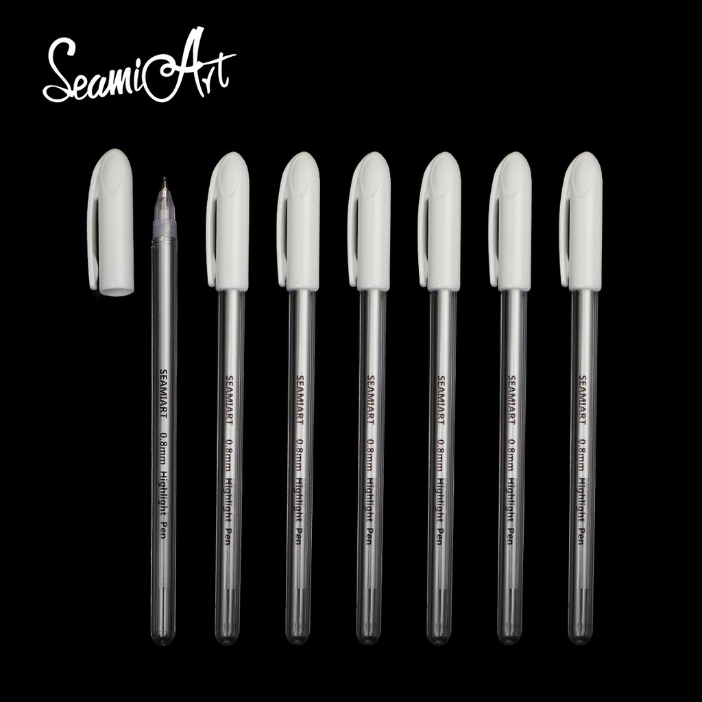 SeamiArt ปากกาไฮไลท์สีขาว 1 ชิ้น สำหรับนักเรียน คนรักศิลปะ ศิลปิน นักออกแบบ