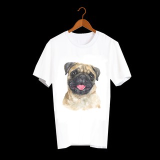 เสื้อลายหมา DPG004 pug เสื้อยืด เสื้อยืดลายหมา เสื้อยืดสกรีนลายหมา