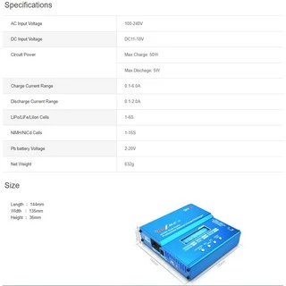 🎉แท้/มีประกัน🎉SKYRC iMAX B6AC V2 Charger LiPo/LiFe/LiIon 1-6S 50W 6A ของแท้ต้อง SKYRC B6ACv2