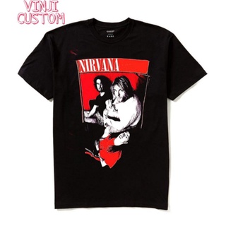 เสื้อยืดคอกลมเสื้อยืด NIRVANA ขนาดใหญ่ สไตล์วินเทจ สําหรับผู้ชาย และผู้หญิง ไซซ์ S M L XL XXL 3XL 4XL เสื้อยืด ซักทําควา