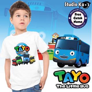 tayo the little bus เสื้อยืดลําลอง แขนสั้น สีขาว พิมพ์ลายกราฟฟิค สําหรับเด็กผู้ชาย