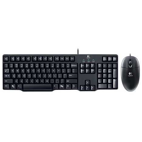 Logitech MK100 Combo Keyboard(PS2) & Mouse (USB ) แป้นพิมพ์ไทย-อังกฤษ ประกันศูนย์ 3 ปี สีดำ