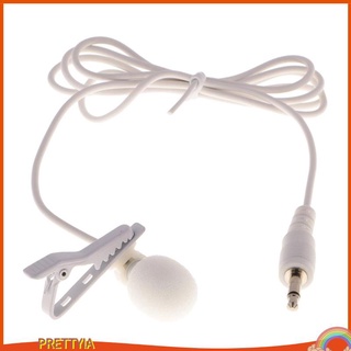 3.5MM Stereo   Plug Mini Condenser Microphone Lapel Collar Tie Clip White