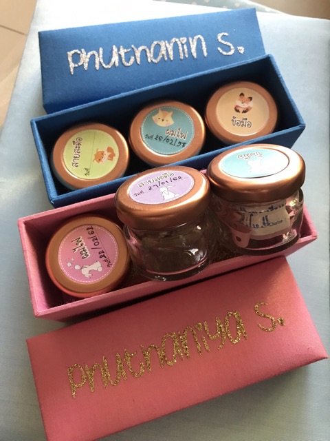 เลือกสีทำแบบก่อนกดสั่ง กล่องใส่สายสะดือ กล่องเก็บของลูก เลือกสีทางแชท