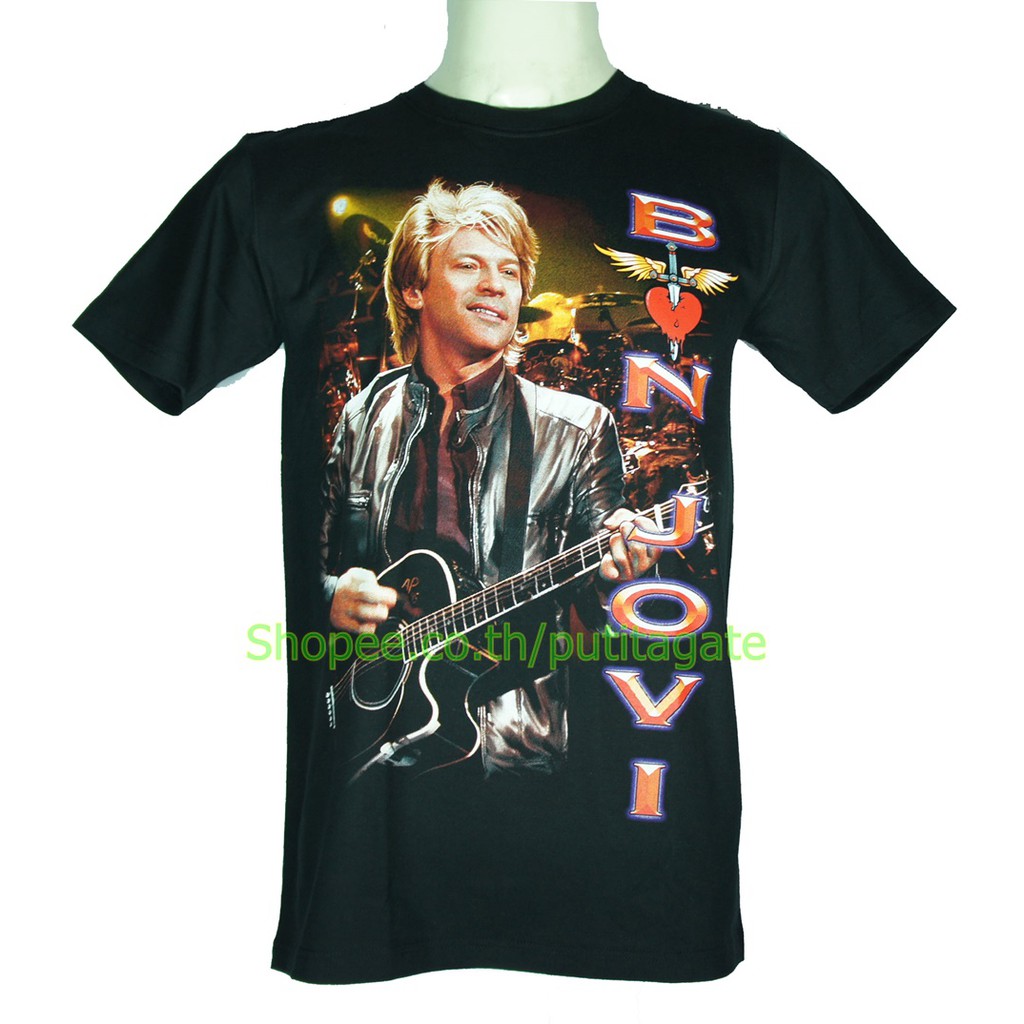 เสื้อวง Bon Jovi ไซส์ยุโรป บอน โจวี PTA1069 วงร็อค เมทัล สากล Rockyeah
