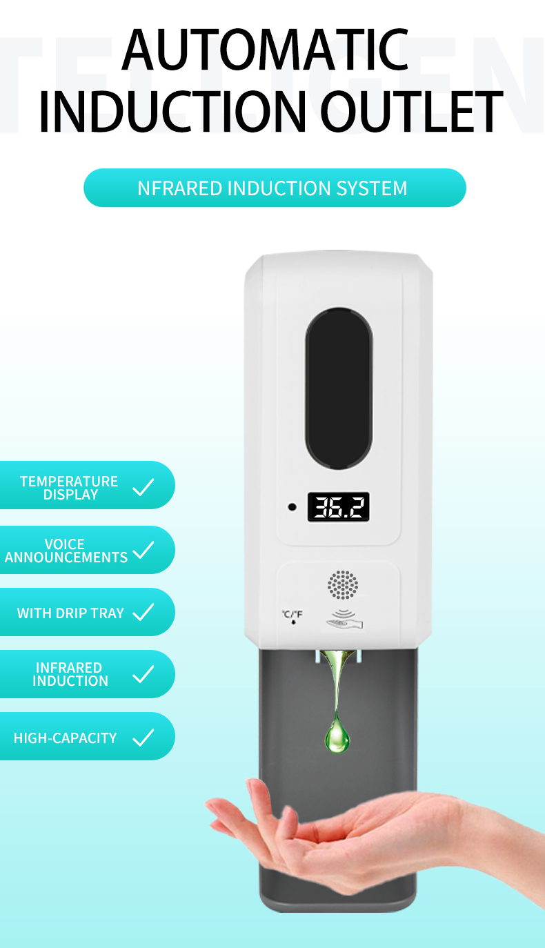 Thermal Scanner and Automatic Alcohol Dispenser with Heavy Duty Stand